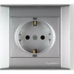 MAKEL DEFNE METALİK GÜMÜŞ TOPRAKLI PRİZ 43065028