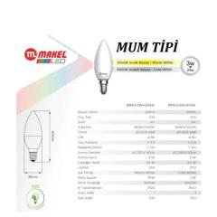 MAKEL 3W BUJİ TİPİ 3000K AMPUL BM03.0W-0214A