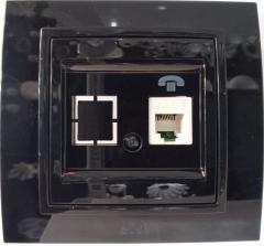 EL-Bİ VEGA SİYAH PLATİN NUMERİS TELEFON PRİZ 609-013000-221