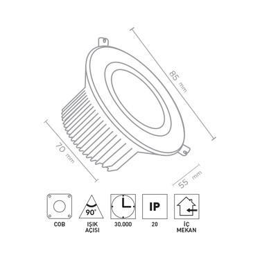 FORLIFE 3 RENKLİ 5W COP LED SPOT FL-2060K
