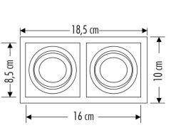 CATA CT-5237 PARS KARE SPOT İKİLİ BEYAZ+BEYAZ