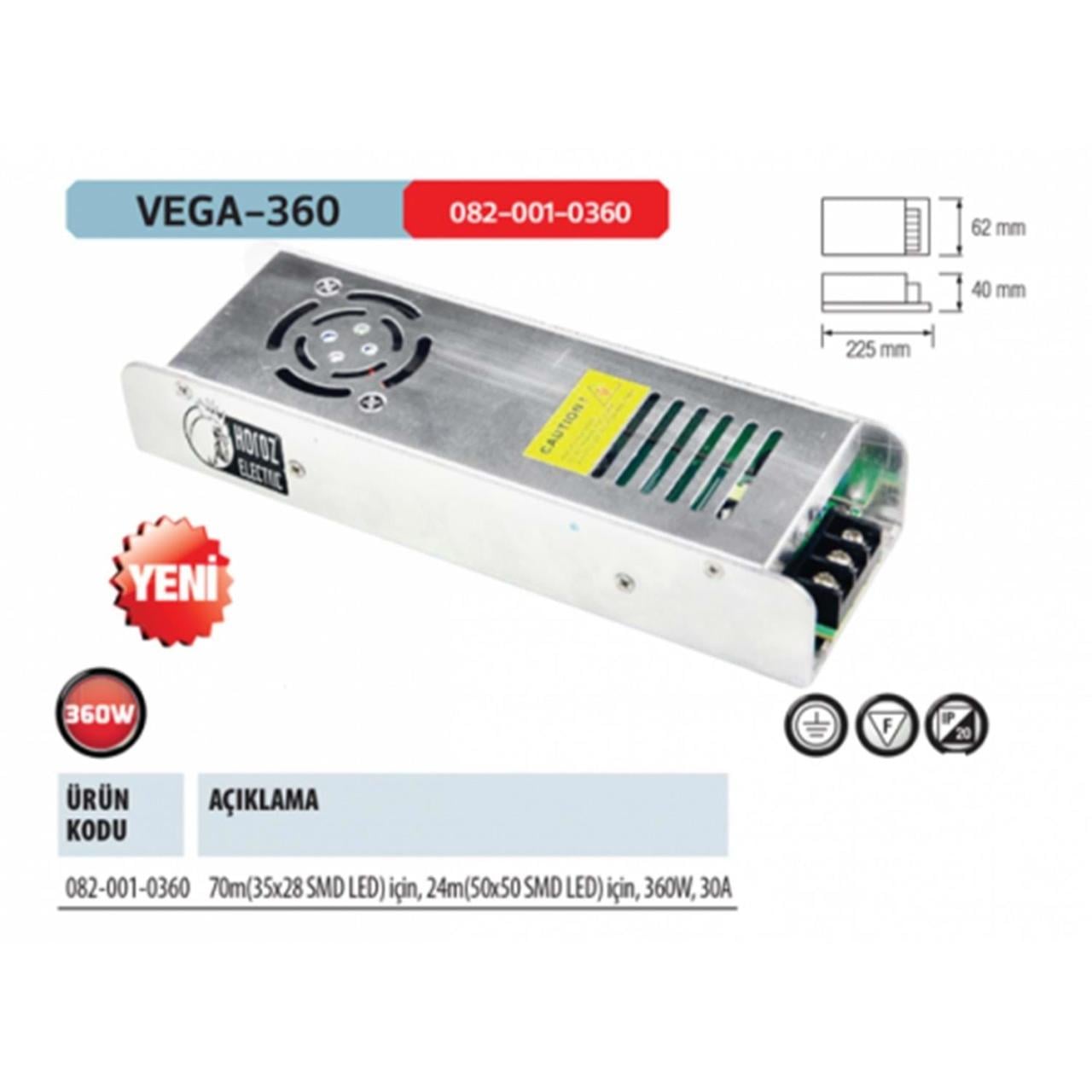 HOROZ VEGA-360 30A ŞERİT LED TRAFO 0820010360